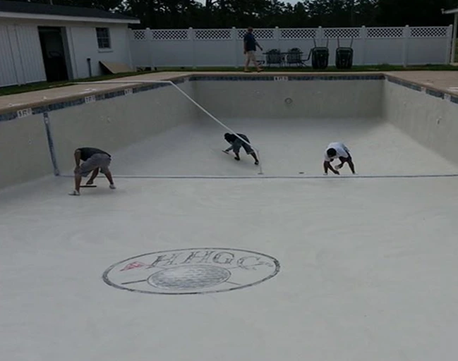 Swimming pool resurfacing and renovation in progress